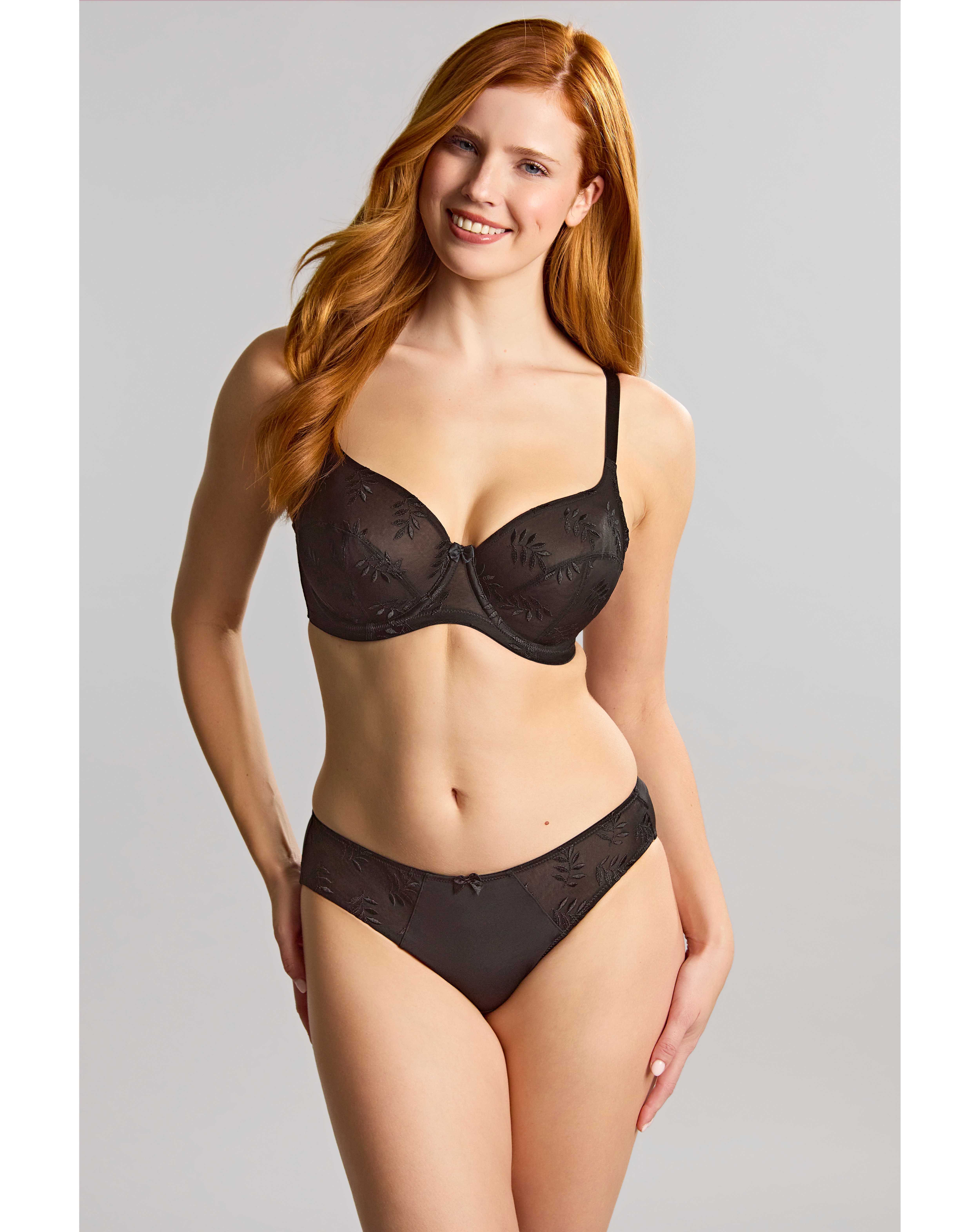 Panache Plus Size Tango II Balcony Wired Bra In Black | UK Size 28D Women's