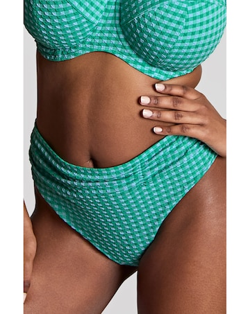 Panache Midi Bikini Bottom Green Gingham