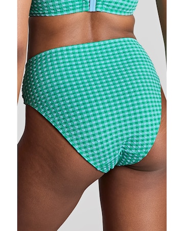 Panache Midi Bikini Bottom Green Gingham