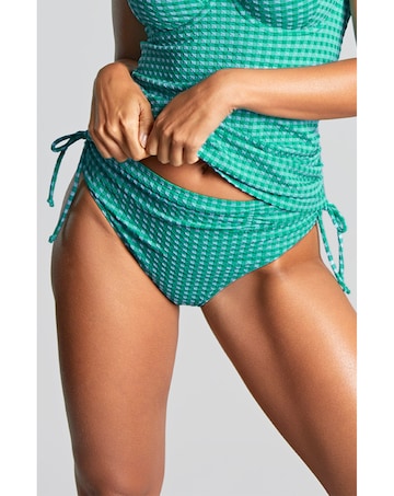 Panache Midi Bikini Bottom Green Gingham