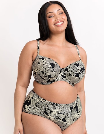 Curvy Kate Ripple Reef Balcony Wired Bikini Top Black Print
