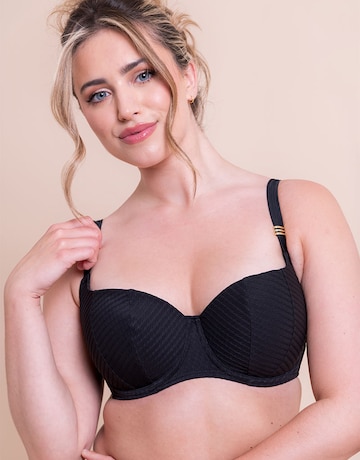 Curvy Kate Jet Set Padded Balcony Wired Bikini Top Black