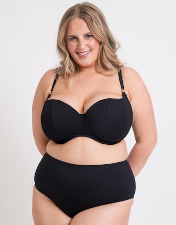 Curvy Kate Jet Set Padded Balcony Wired Bikini Top Black