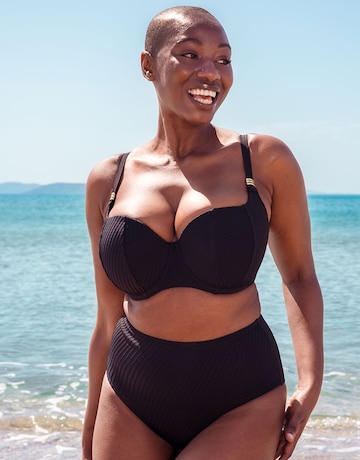 Curvy Kate Jet Set Padded Balcony Wired Bikini Top Black