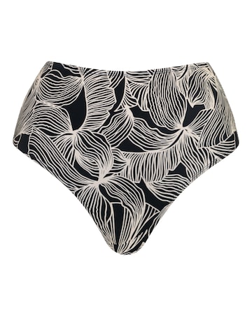 Curvy Kate Ripple Reef High Waist Bikini Brief Black Print