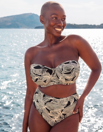 Curvy Kate Ripple Reef High Waist Bikini Brief Black Print
