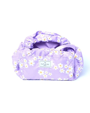 The Flat Lay Co. Drawstring Makeup Bag in Lilac Daisy