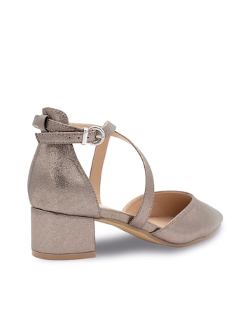 Paradox London Fran Wide E Fit Low Block Heel Courts
