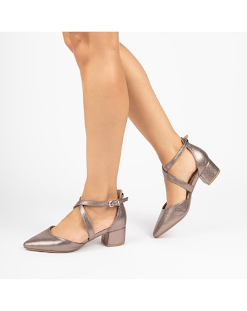 Paradox London Fran Wide E Fit Low Block Heel Courts