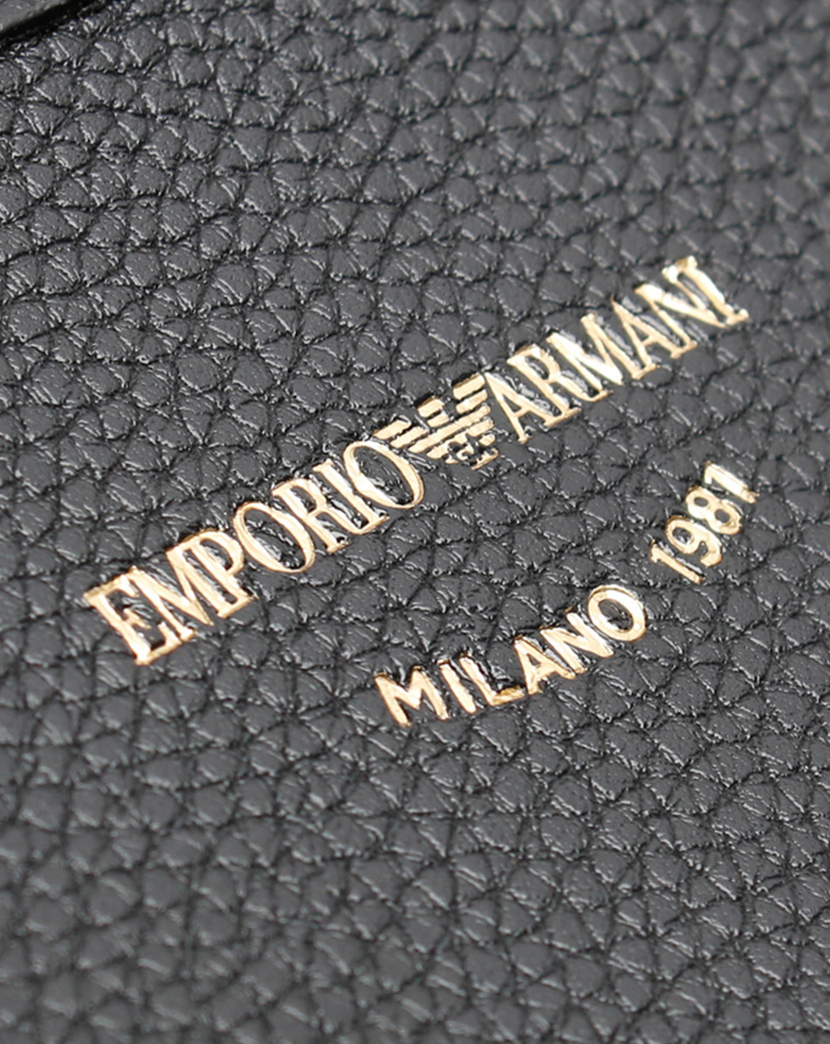 Emporio Armani Black Pebbled Shopper With Pouch Simply Be
