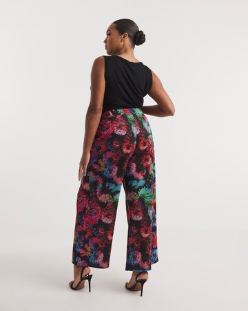 Made in GB Floral Print Scuba Crepe Wide Leg Trouser