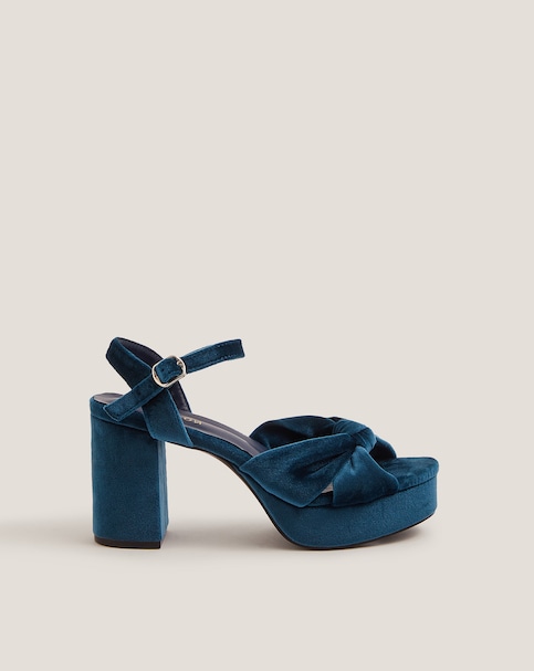 Monsoon Nola Velvet Platform Heels