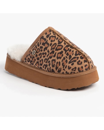 Just Sheepskin Ladies Mabel Sheepskin Platform Mule Slipper