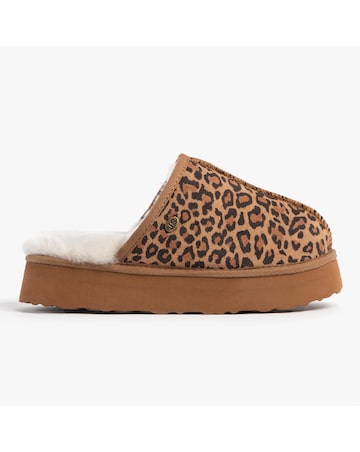 Just Sheepskin Ladies Mabel Sheepskin Platform Mule Slipper