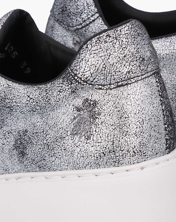 Fly London Dito II Silver Leather Wedge Trainers