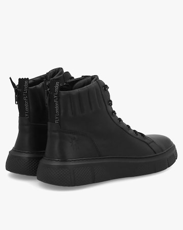Fly London Erby Black Leather Sporty Ankle Boots