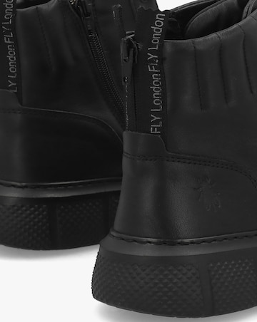 Fly London Erby Black Leather Sporty Ankle Boots