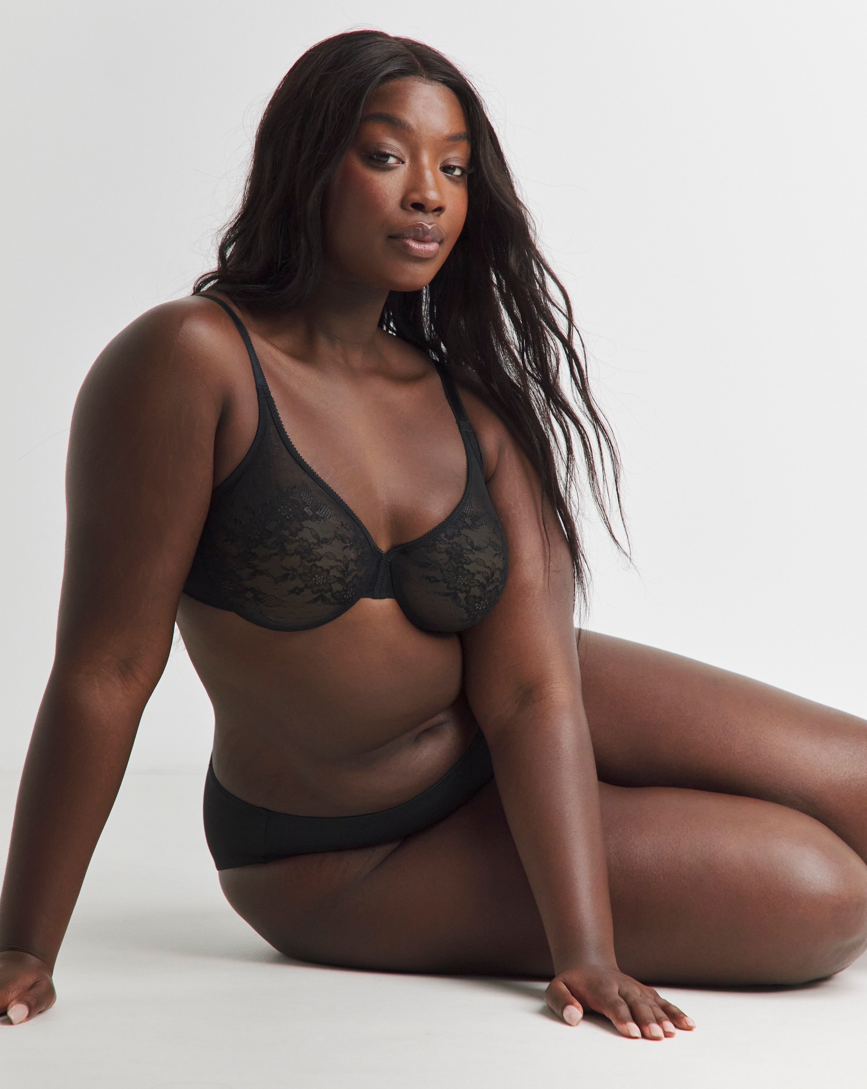 Gossard Glossies Lace Plunge Bra Black