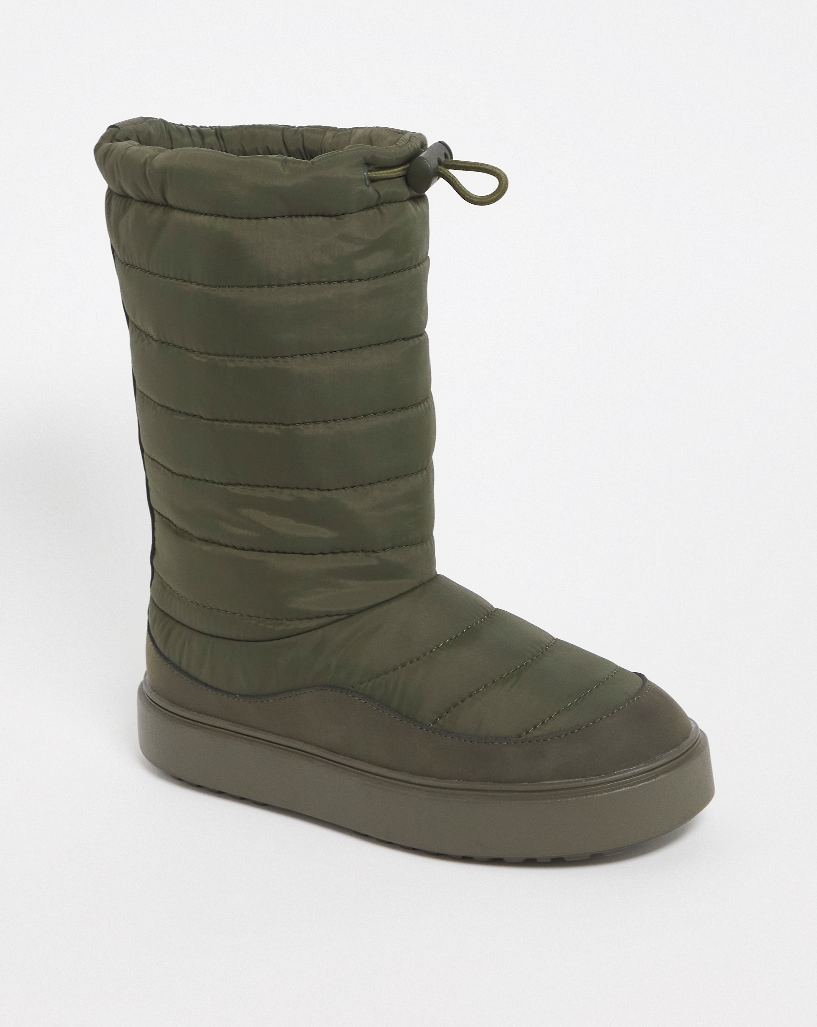 Medina Quilted Nylon Snow Boots Ex Wide Fit Simply Be