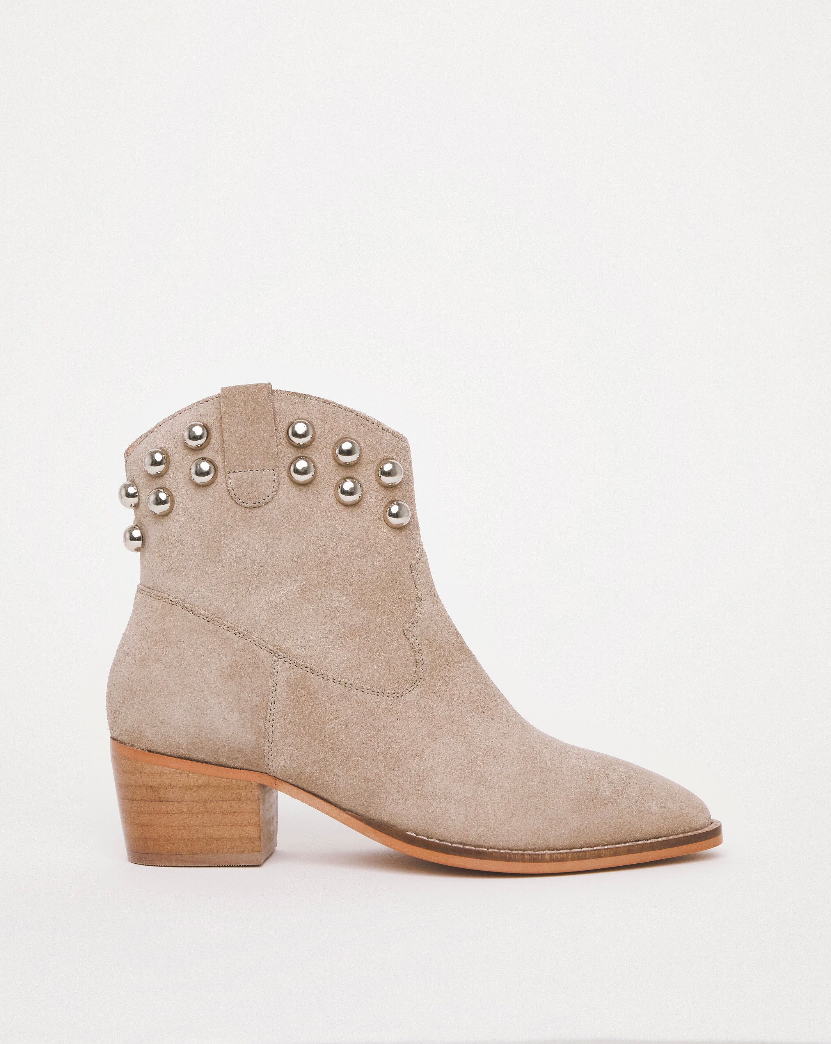 studded suede booties