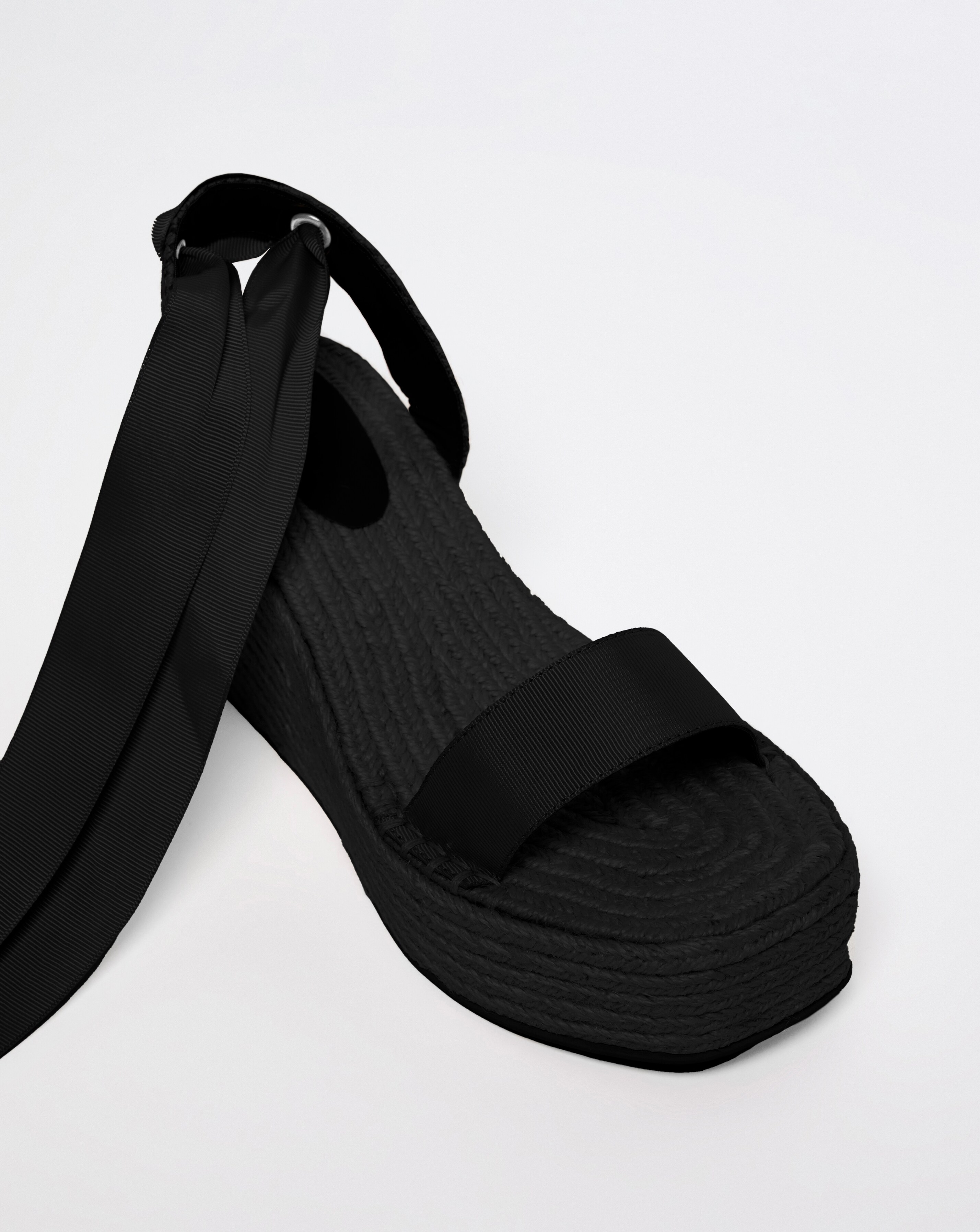 Letty Ribbon Ankle Tie Espadrille Wedge Sandals Ex Wide Fit | Simply Be