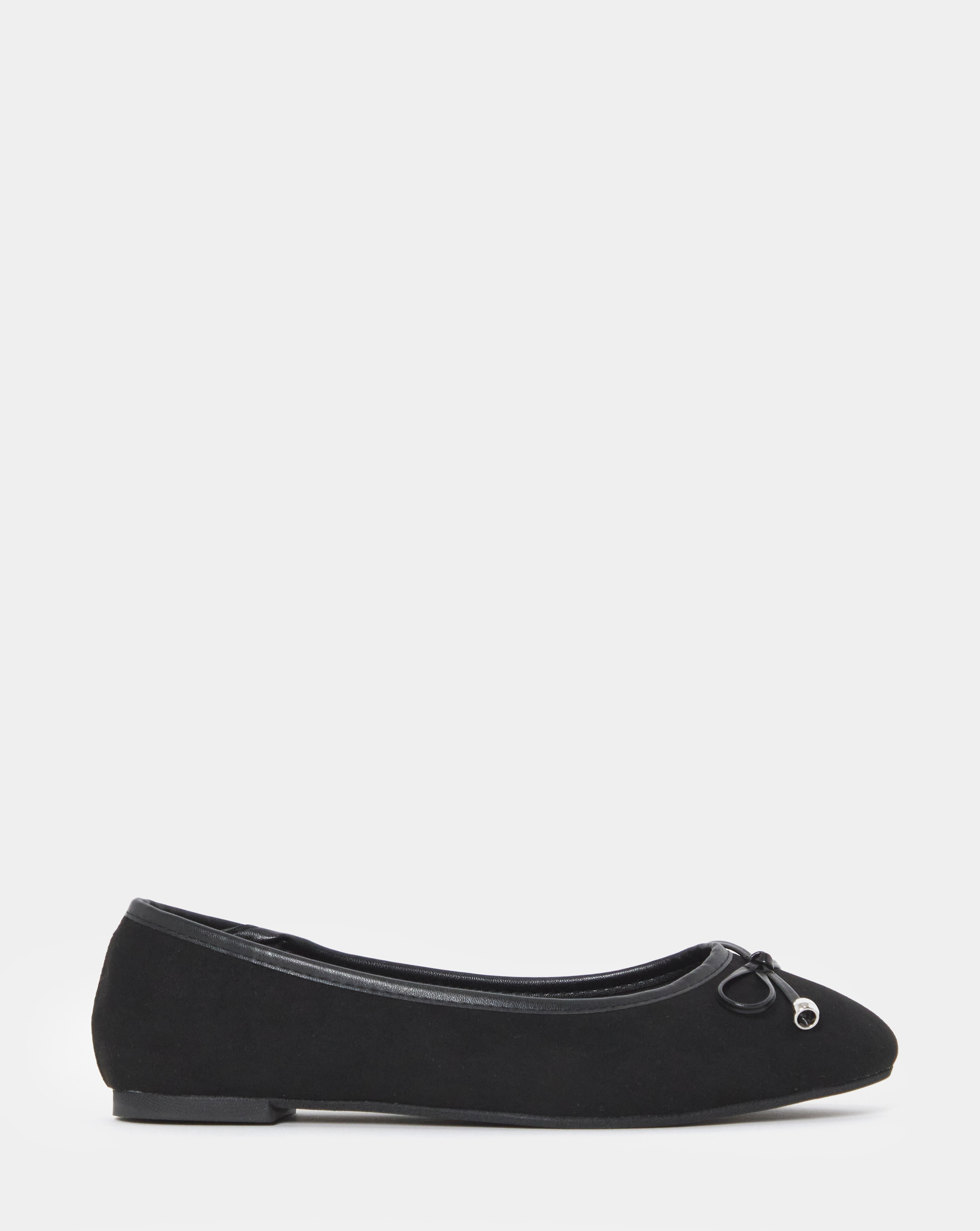 Classic Flat Ballerina Shoes Wide Fit - Black - Size 4 - Womens - Simply Be