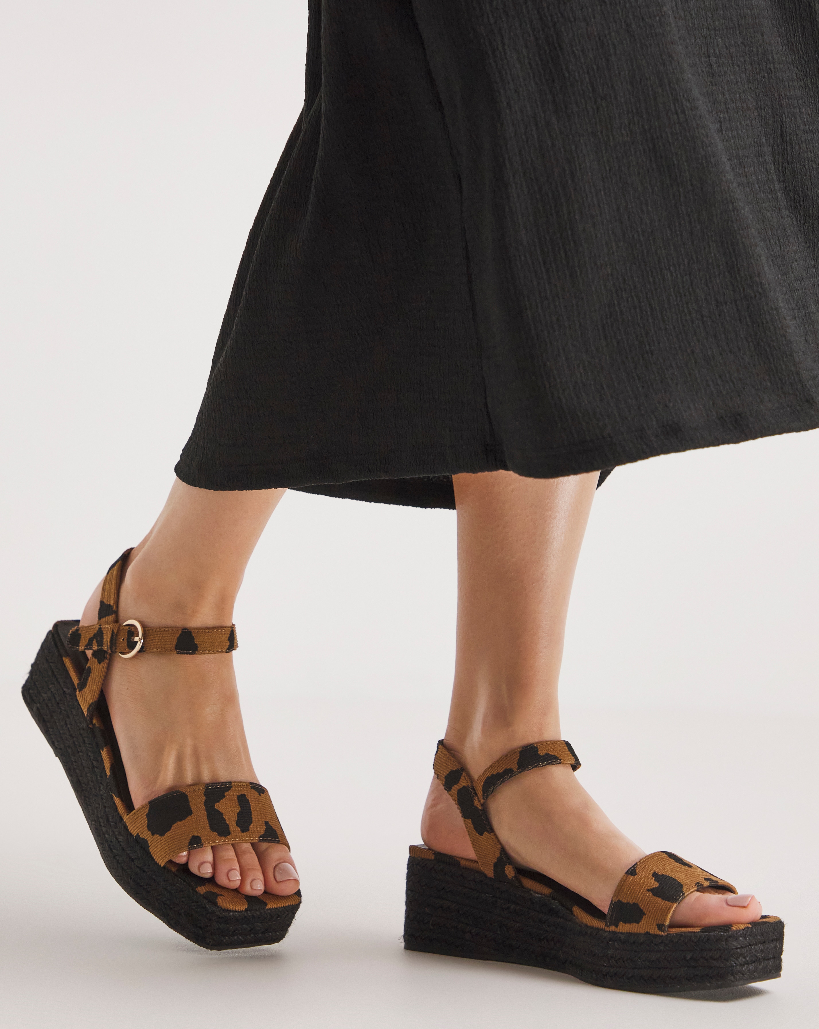 Square Toe Espadrille Flatform Sandals