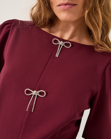 Monsoon Brooke Diamante Bow Ponte Top
