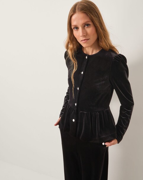 Monsoon Vayle Velvet Peplum Jacket