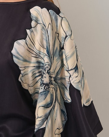 Monsoon Emilia Floral Satin Kimono Dress
