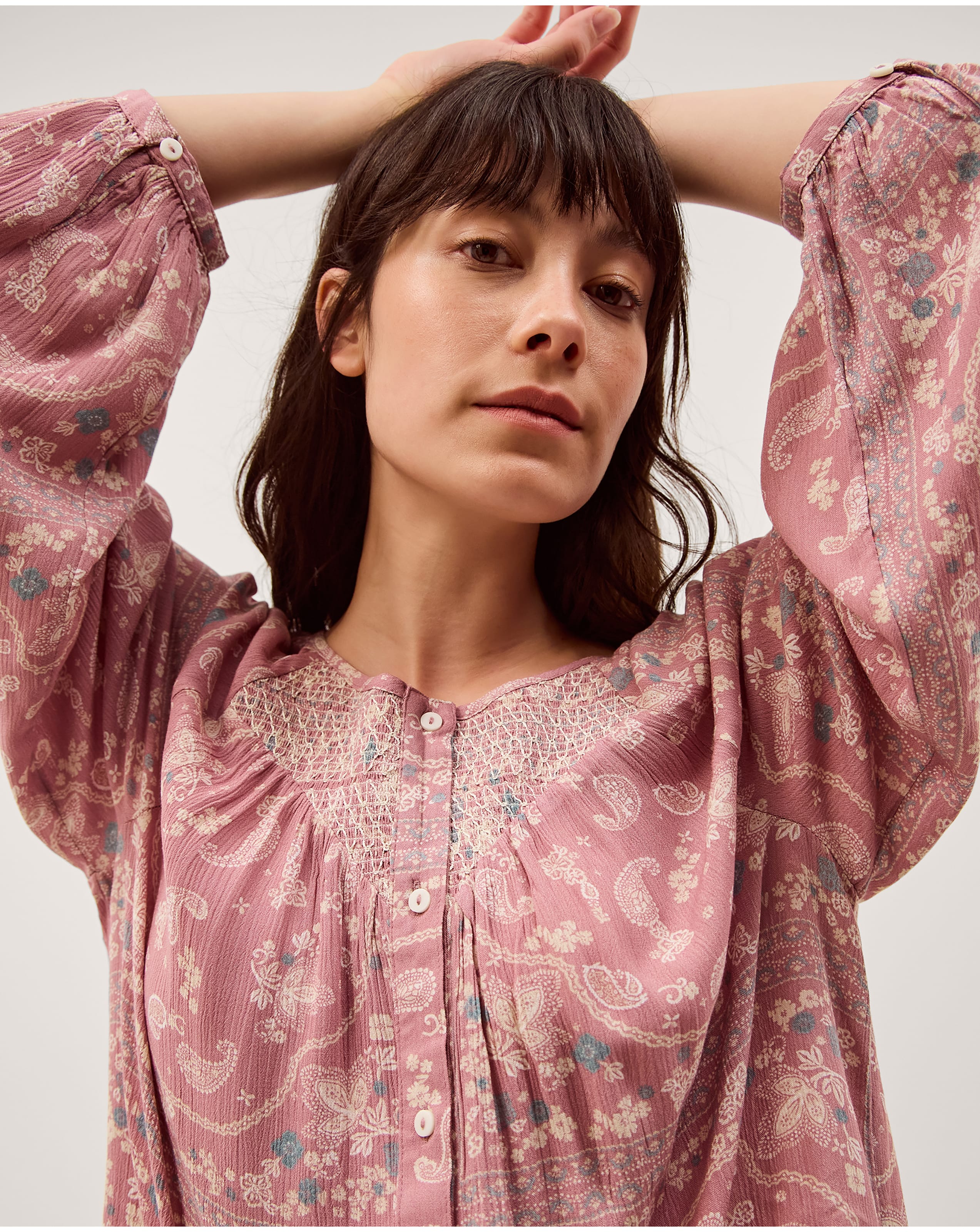 Monsoon Mandy Paisley Print Blouse - Rose Pink