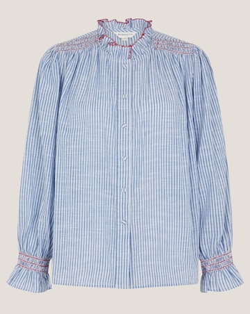 Monsoon Maeve Ruffle Stripe Shirt