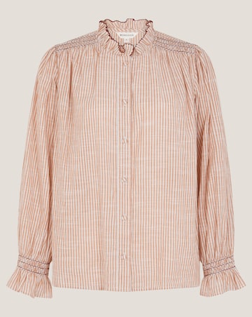 Monsoon Maeve Ruffle Stripe Shirt