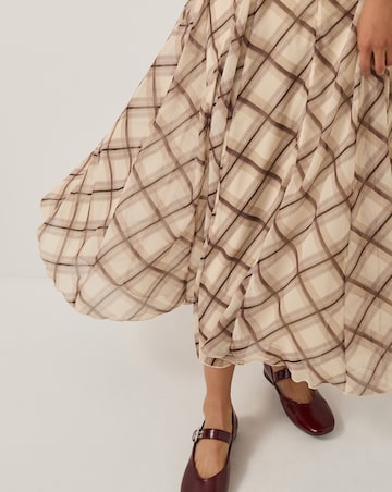 Monsoon Chelsea Check Print Midi Skirt