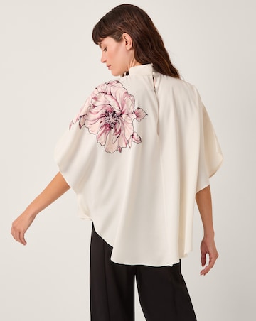 Monsoon Emilia Flower Cape Sleeve Top