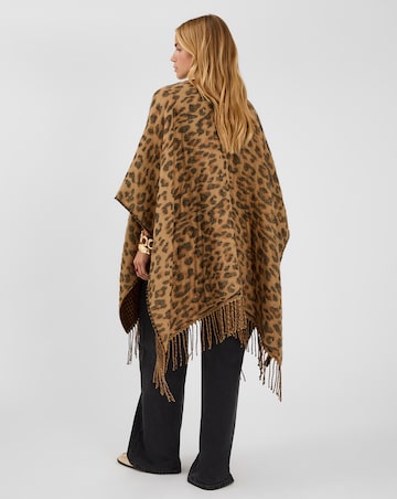 Accessorize Leopard Print Poncho