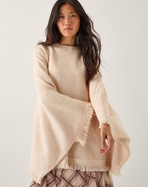 Monsoon Fay Fringe Trim Poncho