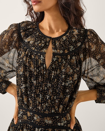 Monsoon Clara Dotwork Print Midi Dress