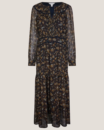 Monsoon Clara Dotwork Print Midi Dress
