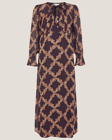 Monsoon Cheryl Diamond Floral Midi Dress