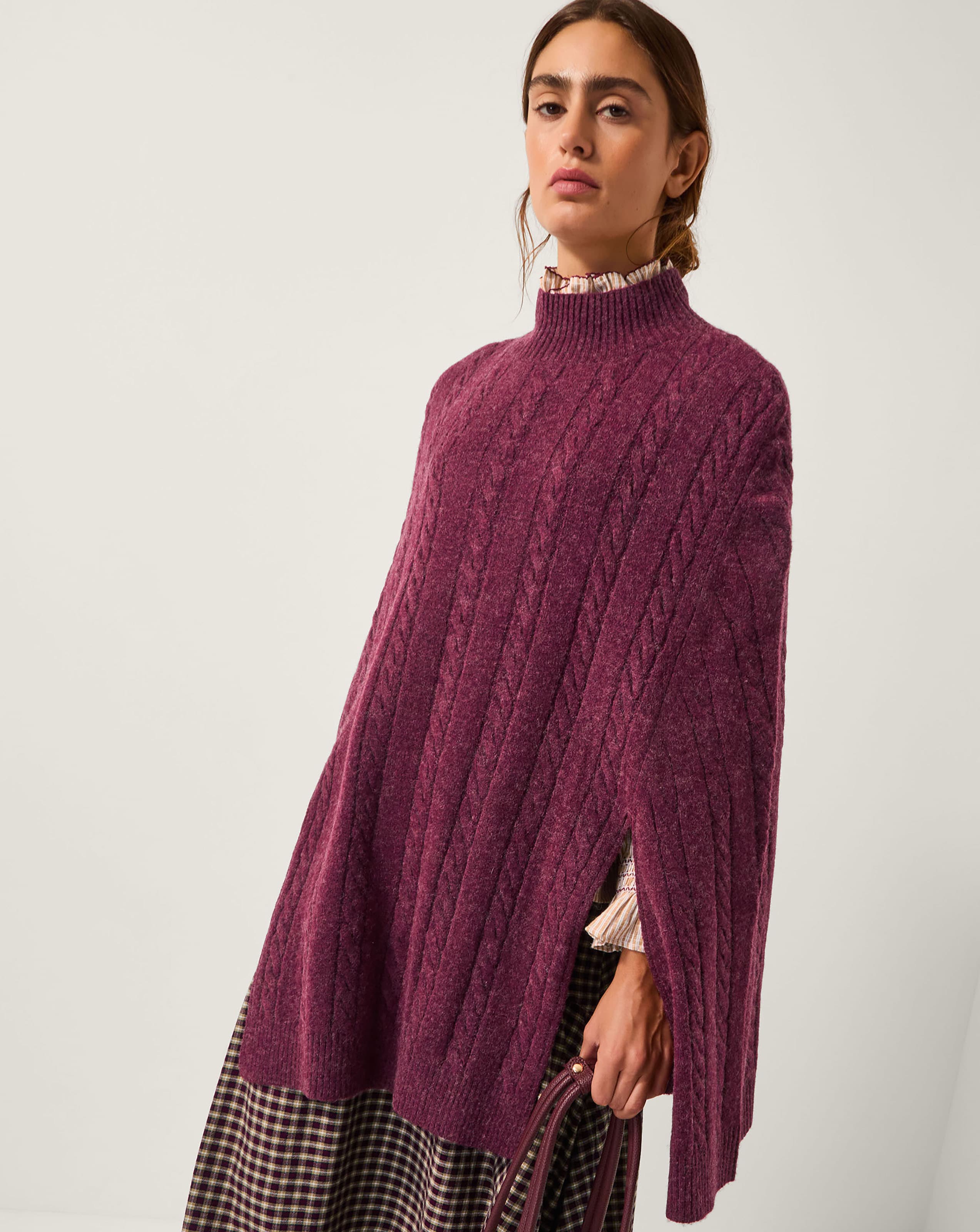 New In - Monsoon Carrie Cable Knit Poncho
