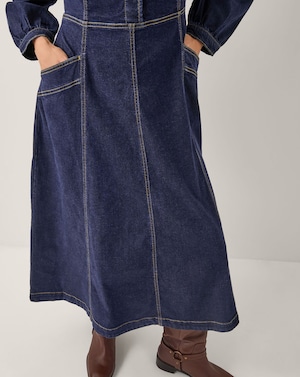 Monsoon Vivian Button Denim Midi Dress - Image 4