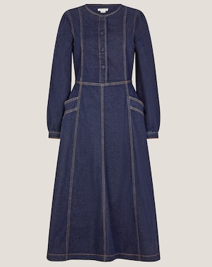 Monsoon Vivian Button Denim Midi Dress - Image 5