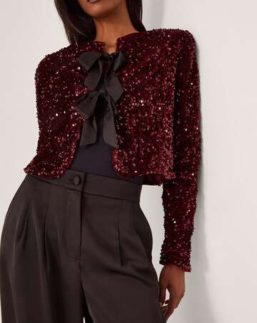 Monsoon Belinda Bow Sequin Jacket
