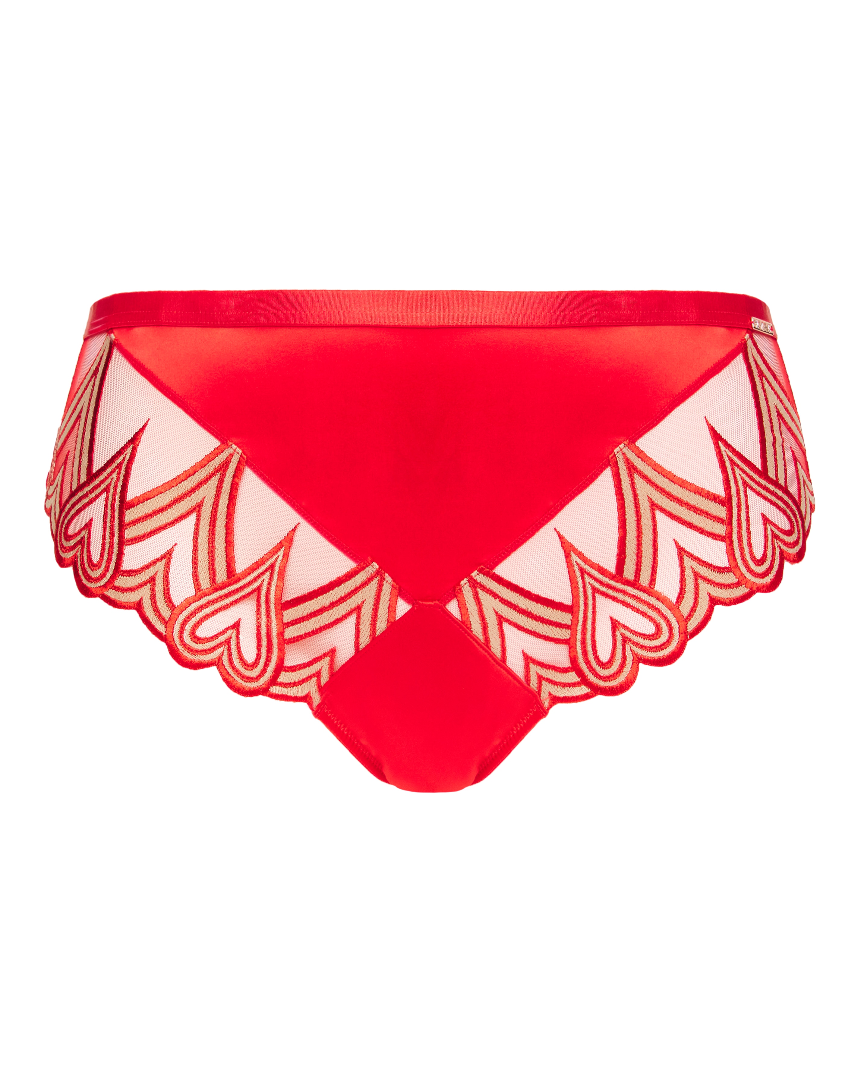 Figleaves Curve  Curve Siren Satin Brazilian In Red | UK Size 12 Women's