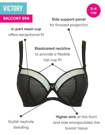 Curvy Kate Victory Balcony Wired Bra Black