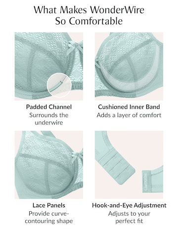 Glamorise Plus Size Lace Comfort WonderWire Bra 9855