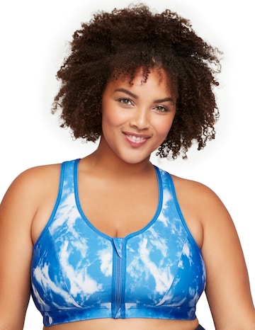 Glamorise Plus Size Zip Up Front-Close Sports Bra 9266