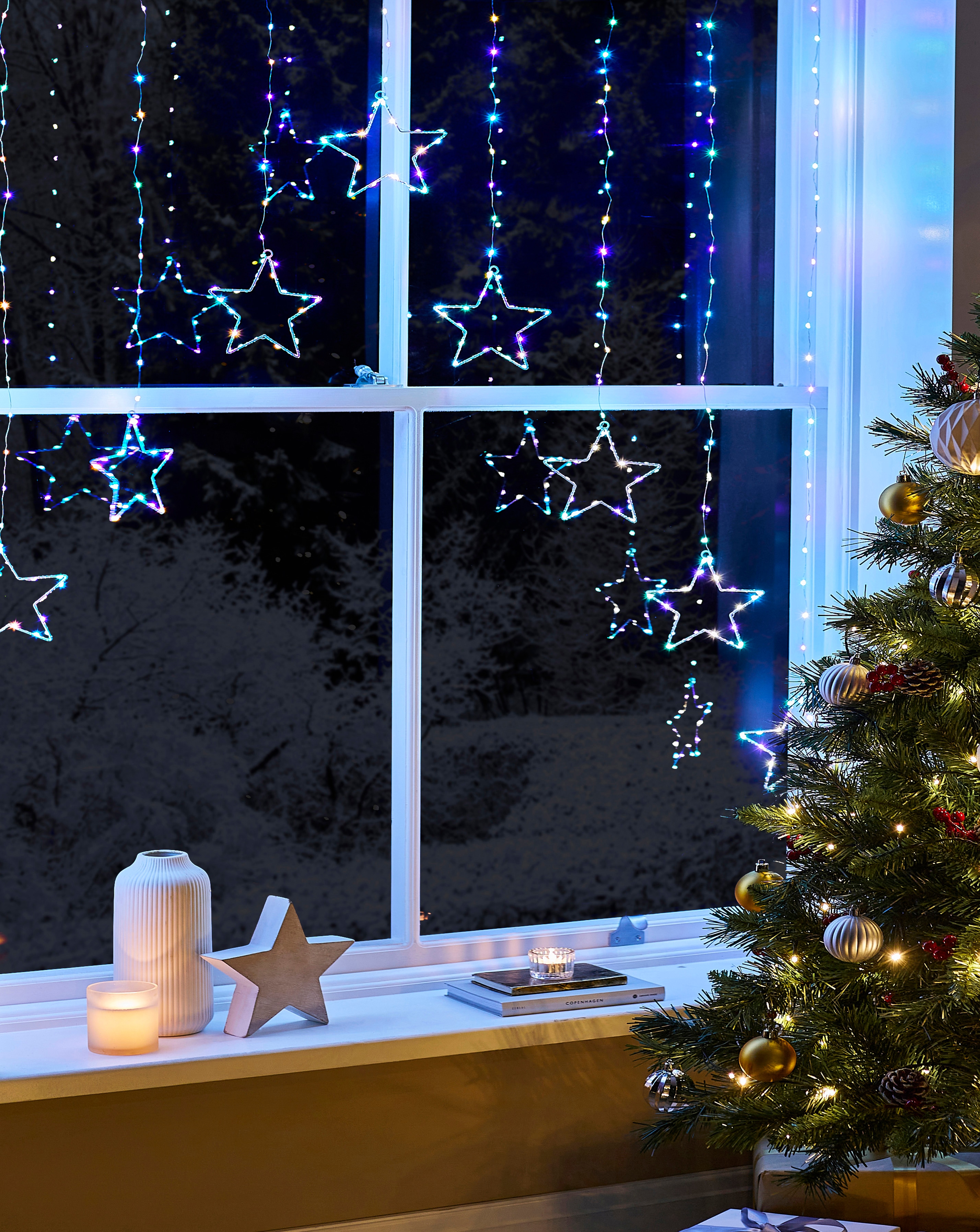 Multi Colour Star LED Window Lights