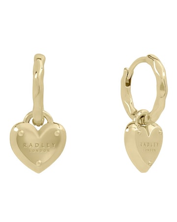 Radley 18ct Gold Plated Padlock Heart Charm Hoop Earrings